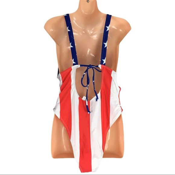 5/$25 Red White and Blue One Piece Cutout Swimsuit - Picture 4 of 10